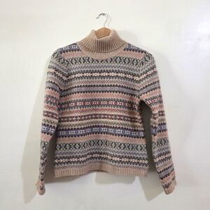 Vintage Ralph Lauren Lambs Wool Camel Hair Fair Isle Sweater